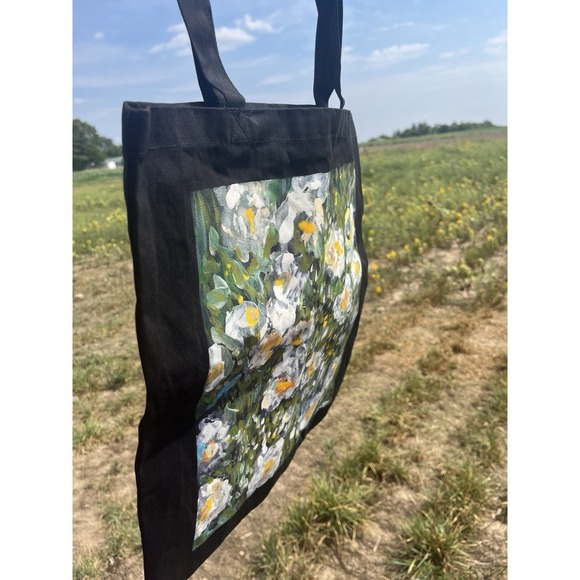 Tote Bag For Shopping Hand Painted floral design - Picture 5 of 11